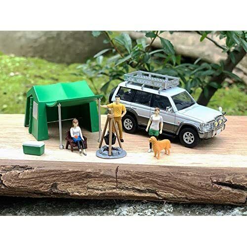 Diocolle 64 Carsnap 01a Camp TLV-NEO MITSUBISHI Pajero Mini Car & Accessory Set
