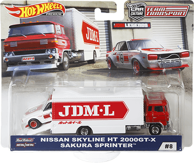 Hot Wheels Nissan Skyline 2000 GT-X/Sakura Sprinter (Team Transporter Series)