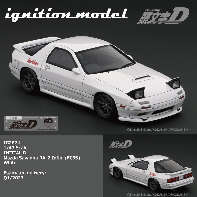 IGNITION MODEL 1/43 IG 2874 INITIAL D Mazda Savanna RX-7 Infini (FC3S) White