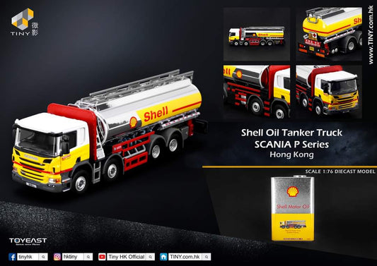 Tiny x Shell Hong Kong 1:76 Diecast Scania Tanker Truck with Oil Can ( Chrome )