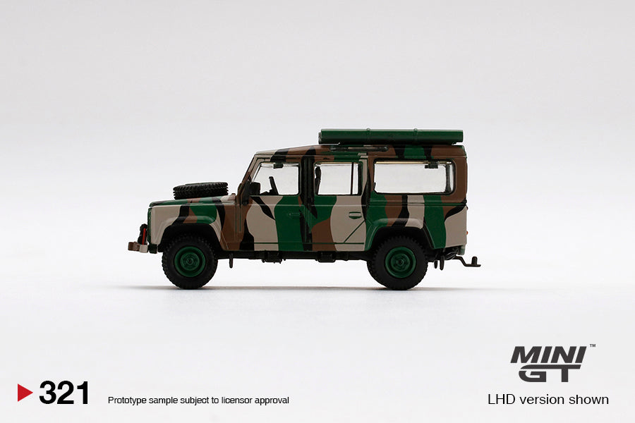MINI GT #321 Land Rover Defender 110 Malaysian Army " Harimau Belang" - Malaysia Exclusive RHD