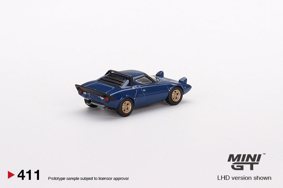 Mini GT #411 1/64 Lancia Stratos HF Stradale Bleu Vincennes (LHD)