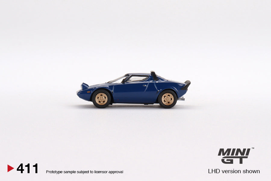 Mini GT #411 1/64 Lancia Stratos HF Stradale Bleu Vincennes (LHD)