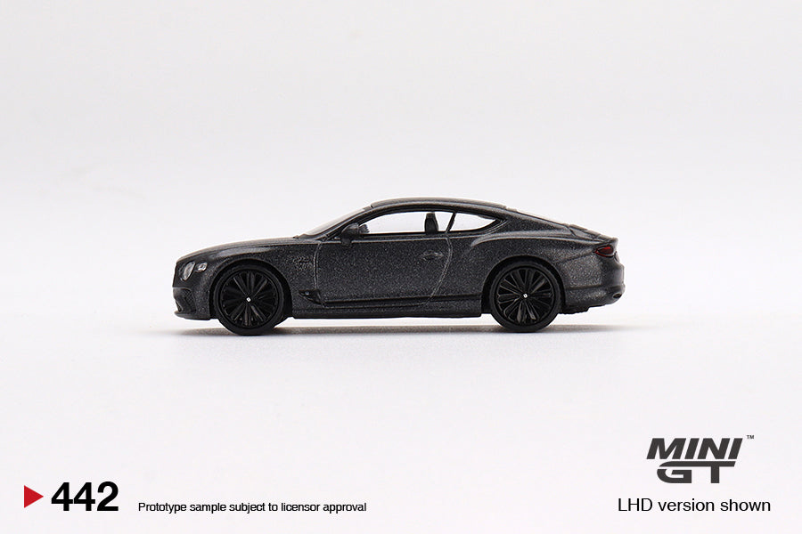 MINI GT #442 1/64 Bentley Continental GT Speed 2022 Anthracite Satin (RHD)