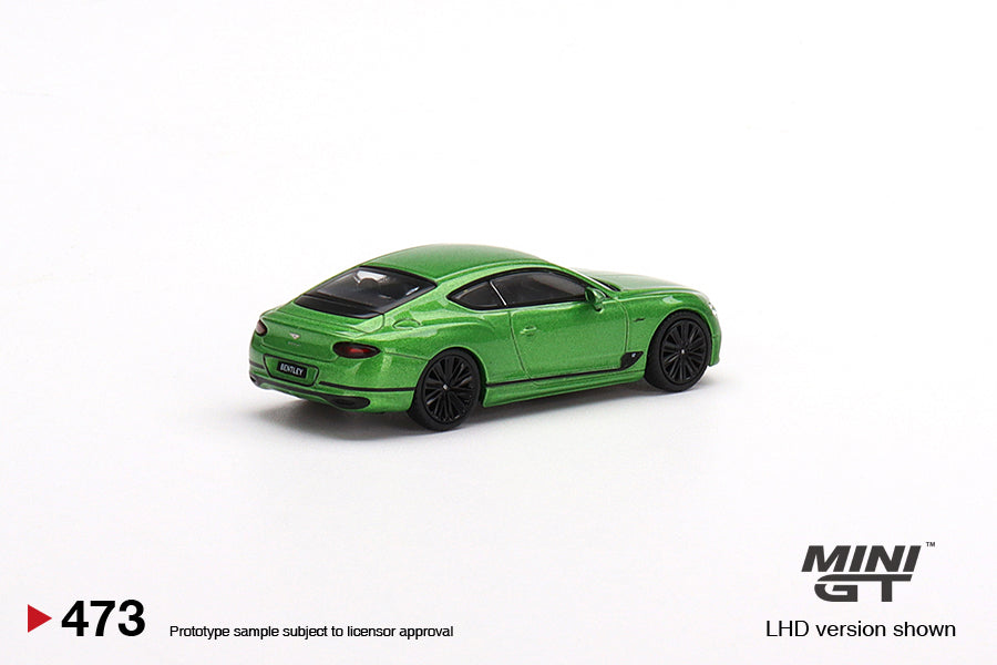 MINI GT #473 1/64 Bentley Continental GT Speed 2022 Apple Green (RHD )