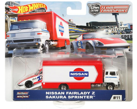 HOT WHEELS NISSAN FAIRLADY Z / SAKURA SPRINTER (Team Transporter Series)