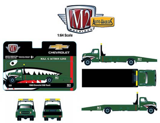 * PRE ORDER * M2 Machines 1:64 Auto Hauler Hobby Exclusive 1968 Chevrolet C60 Flatbed Truck MAJ.G Action Line