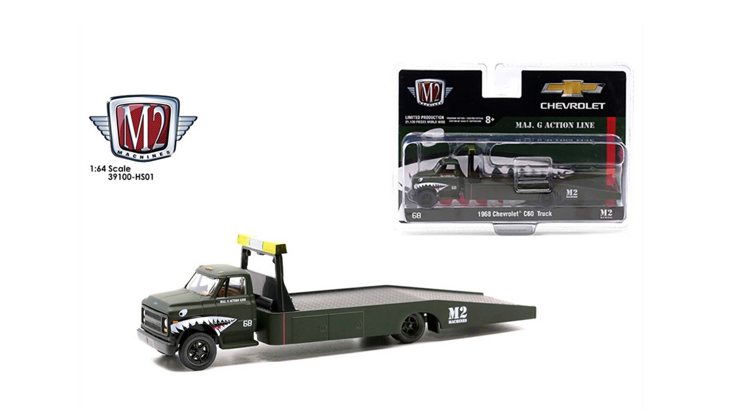 M2 MACHINES 1/64 MAJ. G ACTION LINE - 1968 CHEVROLET C60 RAMP TRUCK AUTO-HAULER HOBBY EXCLUSIVE