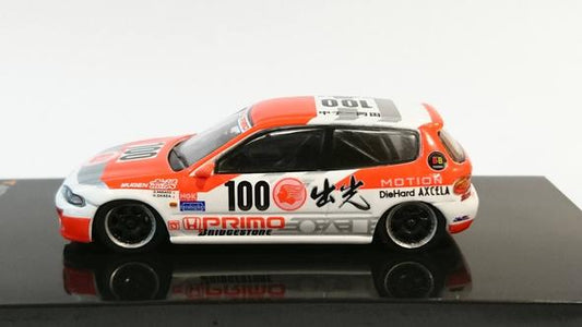 Tarmac Works 1/64 HONDA CIVIC EG6 Group A Racing Idemitsu Motion JTCC Livery #100