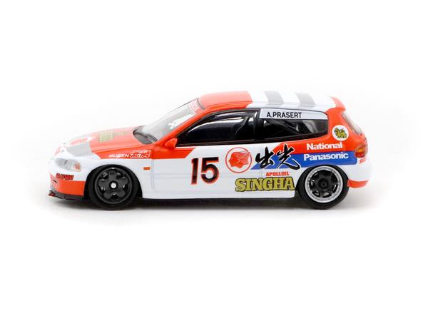 Tarmac Works 1/64 Bangkok Auto Salon 2019 Event Special Model* Tarmac Works 1/64 Honda Civic EG6 SEATCC 1994 Class 3 Champion #15 A. Prasert