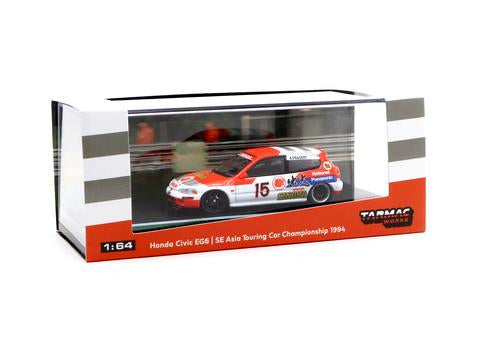 Tarmac Works 1/64 Bangkok Auto Salon 2019 Event Special Model* Tarmac Works 1/64 Honda Civic EG6 SEATCC 1994 Class 3 Champion #15 A. Prasert