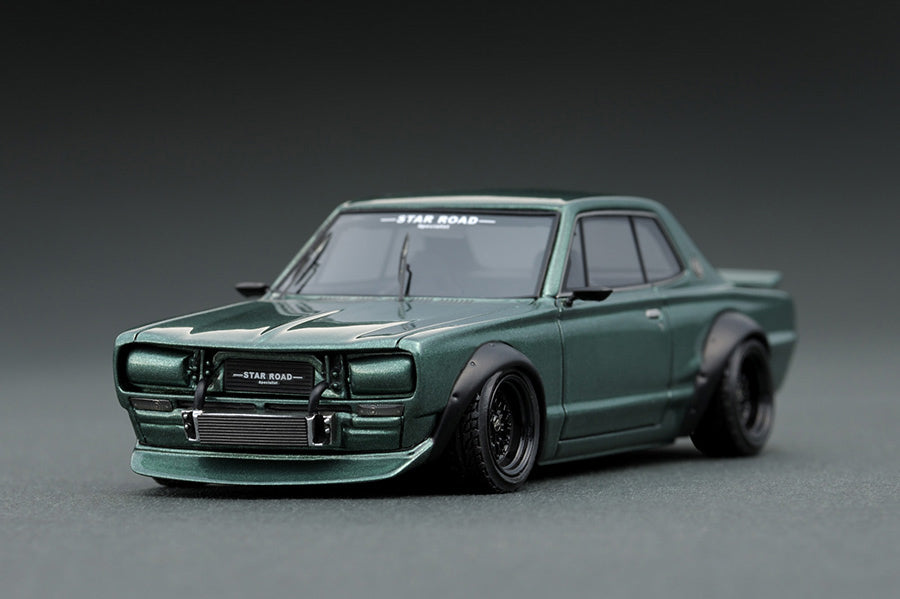 Ignition Model 1/43 Nissan Skyline 2000 GT-R (KPGC10) STAR ROAD Green CARTOYS ver.
(IG1884)