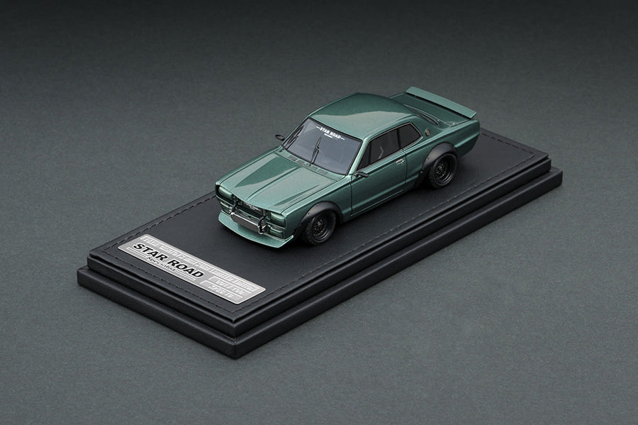 Ignition Model 1/43 Nissan Skyline 2000 GT-R (KPGC10) STAR ROAD Green CARTOYS ver.
(IG1884)