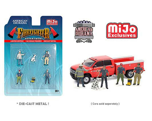 American Diorama 1:64 MiJo Exclusives Figure Firefighter II Set AD-76482