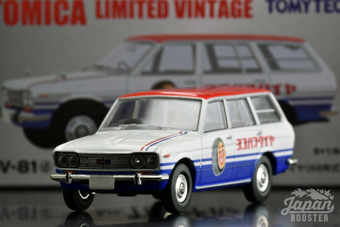 TOMICA LIMITED VINTAGE LV-81d 1/64 DATSUN BLUEBIRD VAN 1968 (Yokohama Tire)