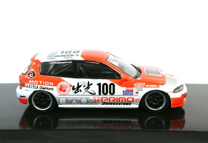 Tarmac Works 1/64 HONDA CIVIC EG6 Group A Racing Idemitsu Motion JTCC Livery #100