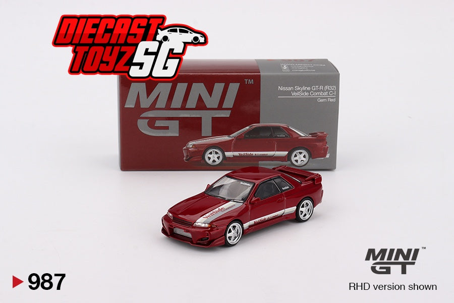 MINI GT #987 1/64 Nissan Skyline GT-R (R32) VeilSide Combat C-I Gem Red (RHD)