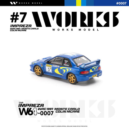 * PRE ORDER * Works 1:64 Diecast Model
Impreza WRC 1997 Monte Carlo Colin Mcrae
Rally Blue 3# Livery(W640007)