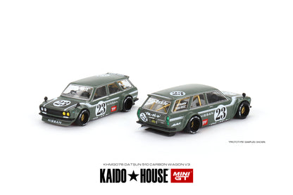 * PRE ORDER * [ Kaido House x MINI GT ] Datsun KAIDO 510 Wagon CARBON FIBER V3 KHMG076