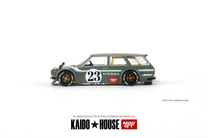 * PRE ORDER * [ Kaido House x MINI GT ] Datsun KAIDO 510 Wagon CARBON FIBER V3 KHMG076