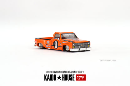 * PRE ORDER * [ Kaido House x MINI GT ] Chevrolet Silverado Dually KAIDO WORKS V2 KHMG090