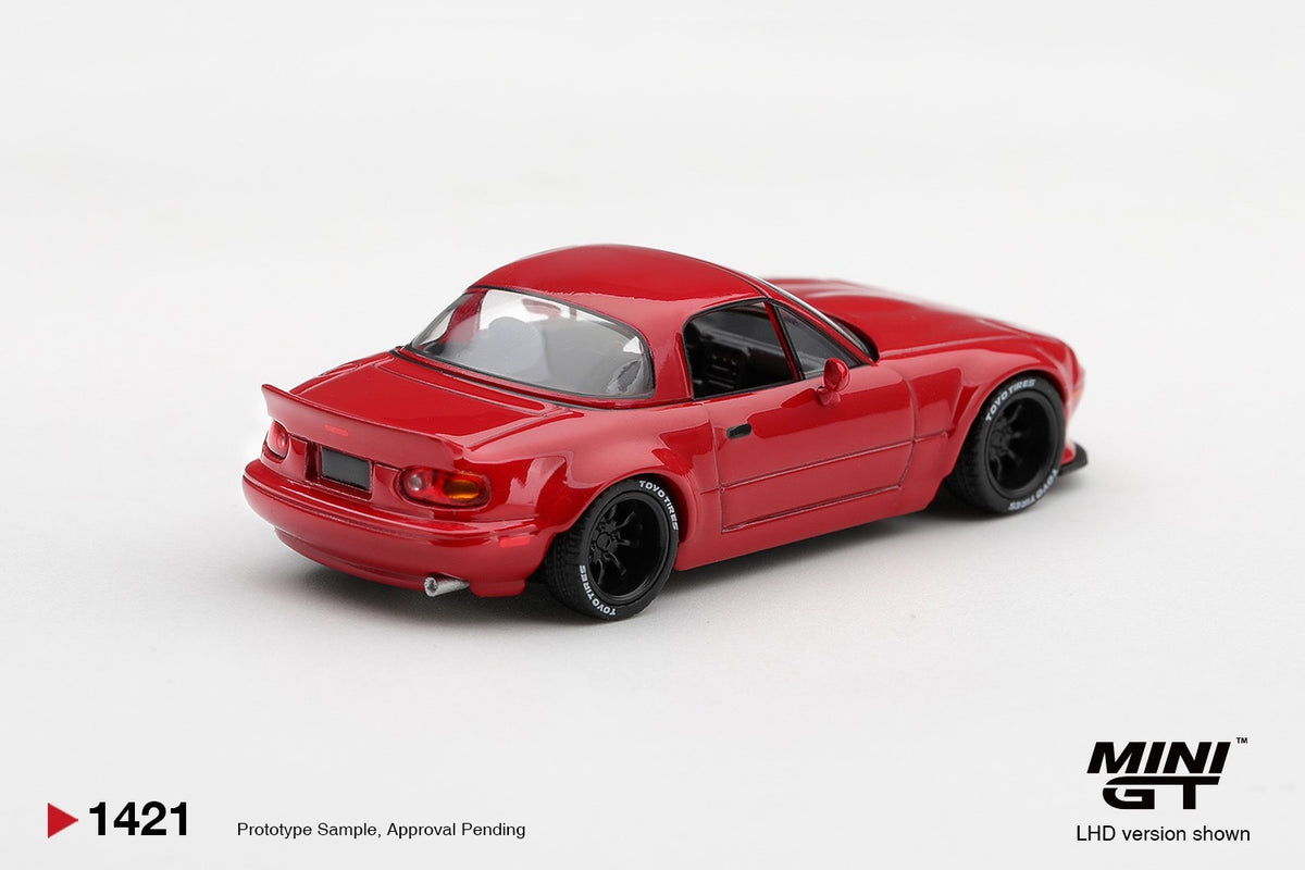 * PRE ORDER * MINI GT #1421 1/64 Mazda MX-5 (NA) Pandem Classic Red (RHD)