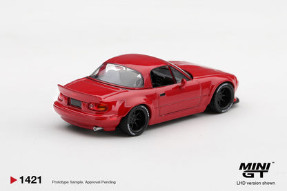 * PRE ORDER * MINI GT #1421 1/64 Mazda MX-5 (NA) Pandem Classic Red (RHD)