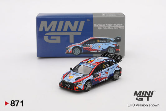 MINI GT #871 1/64 Hyundai i20 N Rally1 Hybrid #11 2024 Rallye Monte-Carlo Winner (LHD)