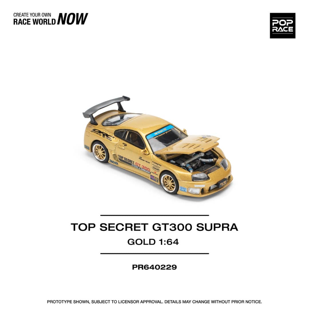 * PRE ORDER * POP RACE 1/64 TOP SECRET GT300 SUPRA  PR640229