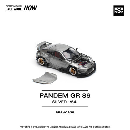 * PRE ORDER * POP RACE 1/64 PANDEM GR86 SILVER  PR640235