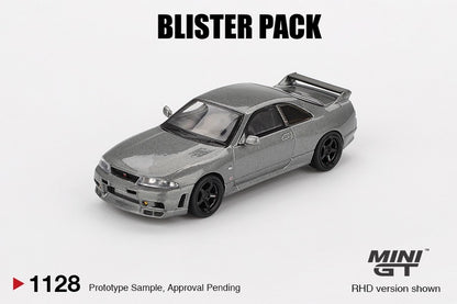 MINI GT #1128 1/64 NISSAN Skyline GT-R Dark Metal Gray (NISMO BCNR33 CRS Version) (RHD) * BLISTER PACK *