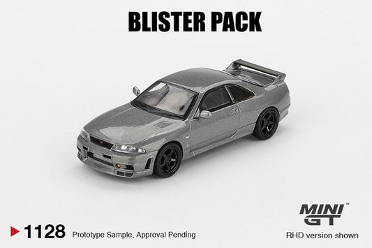 MINI GT #1128 1/64 NISSAN Skyline GT-R Dark Metal Gray (NISMO BCNR33 CRS Version) (RHD) * BLISTER PACK *