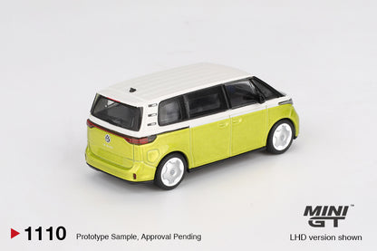 MINI GT #1110 1/64 Volkswagen ID.Buzz Candy White/ Pomelo Yellow (RHD)
