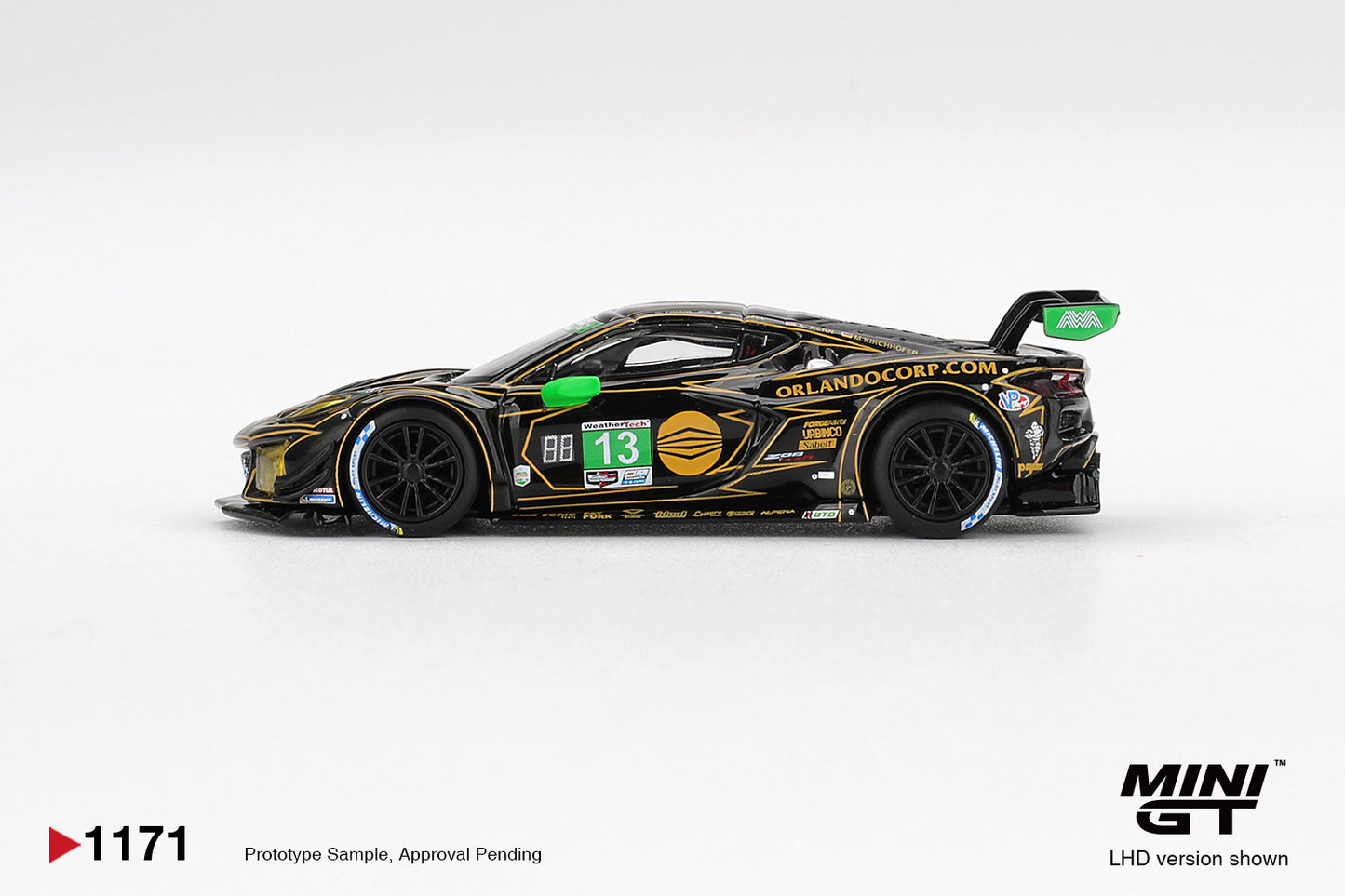 MINI GT #1171 1/64 Chevrolet Corvette Z06 GT3.R #13 AWA 2025 IMSA Daytona 24 Hrs (LHD)