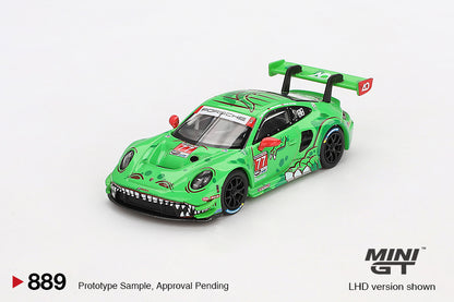 MINI GT #889 1/64 Porsche 911 GT3 R #77 AO Racing 2024 IMSA Daytona 24 Hrs GTD Pro 2nd Place (LHD)