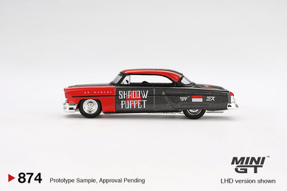 MINI GT #874 1/64 Lincoln Capri Hot Rod 1954 "Shadow Puppet" MINI GT x MIZU Diecast 2024