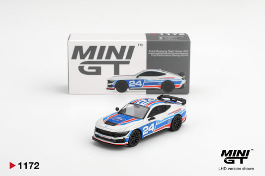 MINI GT #1172 1/64 Ford Mustang Dark Horse #24 Ford Performance Racing School (LHD)
