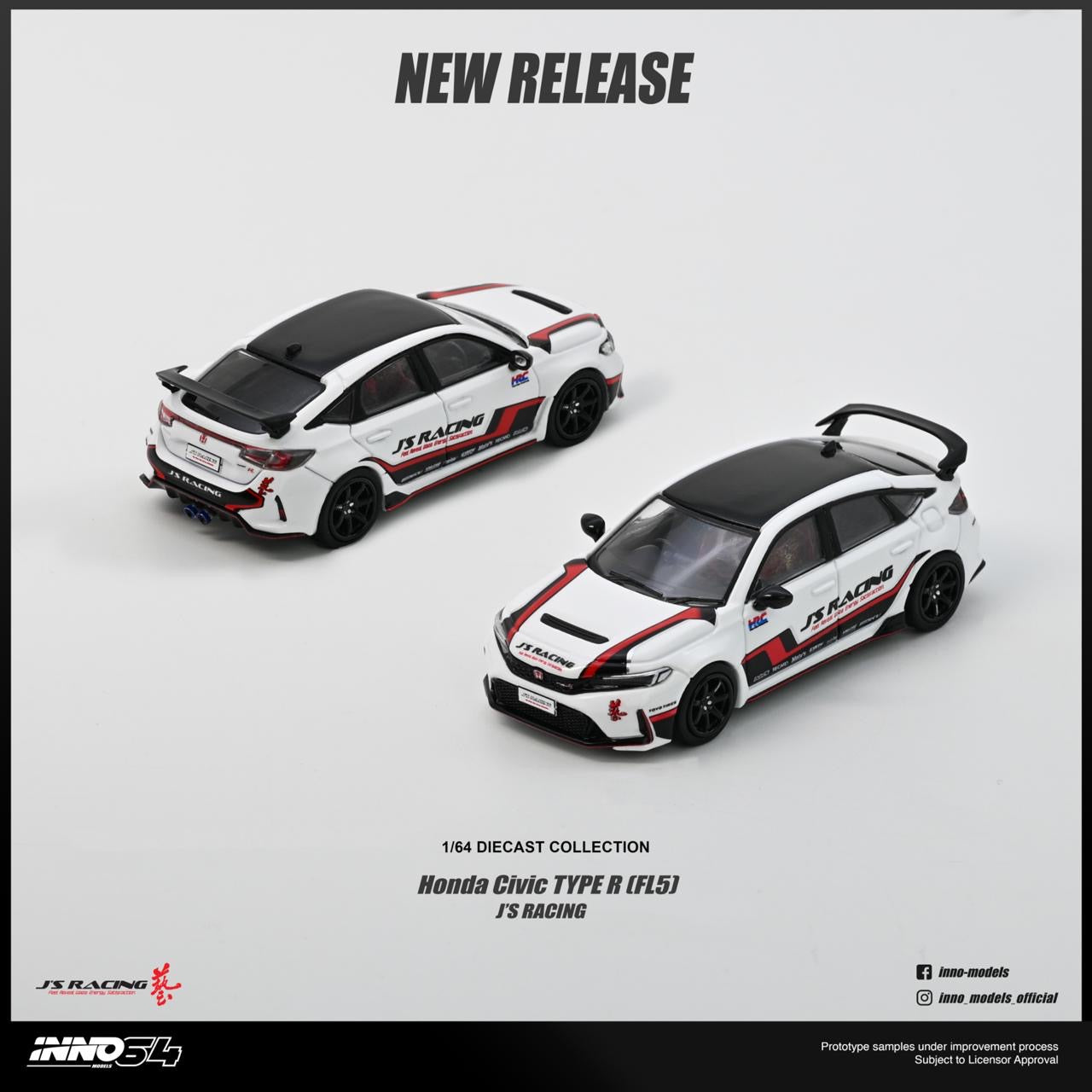 * PRE ORDER * INNO64 1/64 HONDA CIVIC FL5 J’S RACING