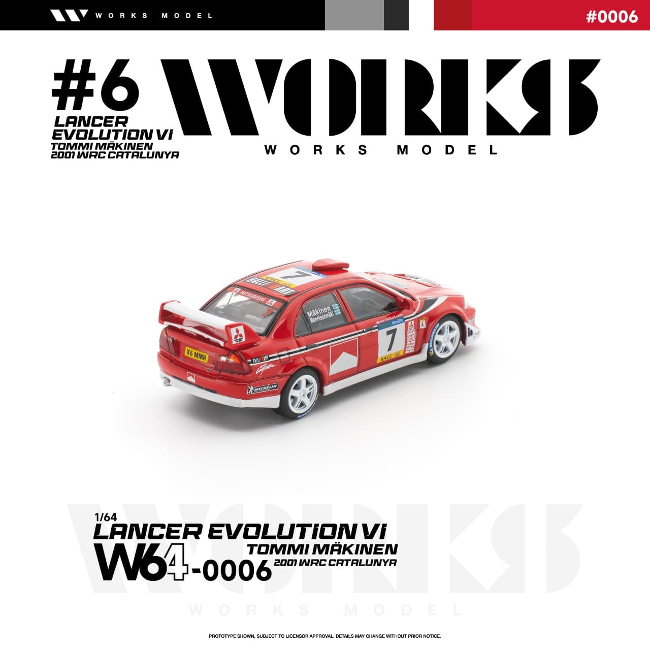 * PRE ORDER * Works 1:64 Evolution EVO VI Tommi Makinen Edition Red (W640002)
