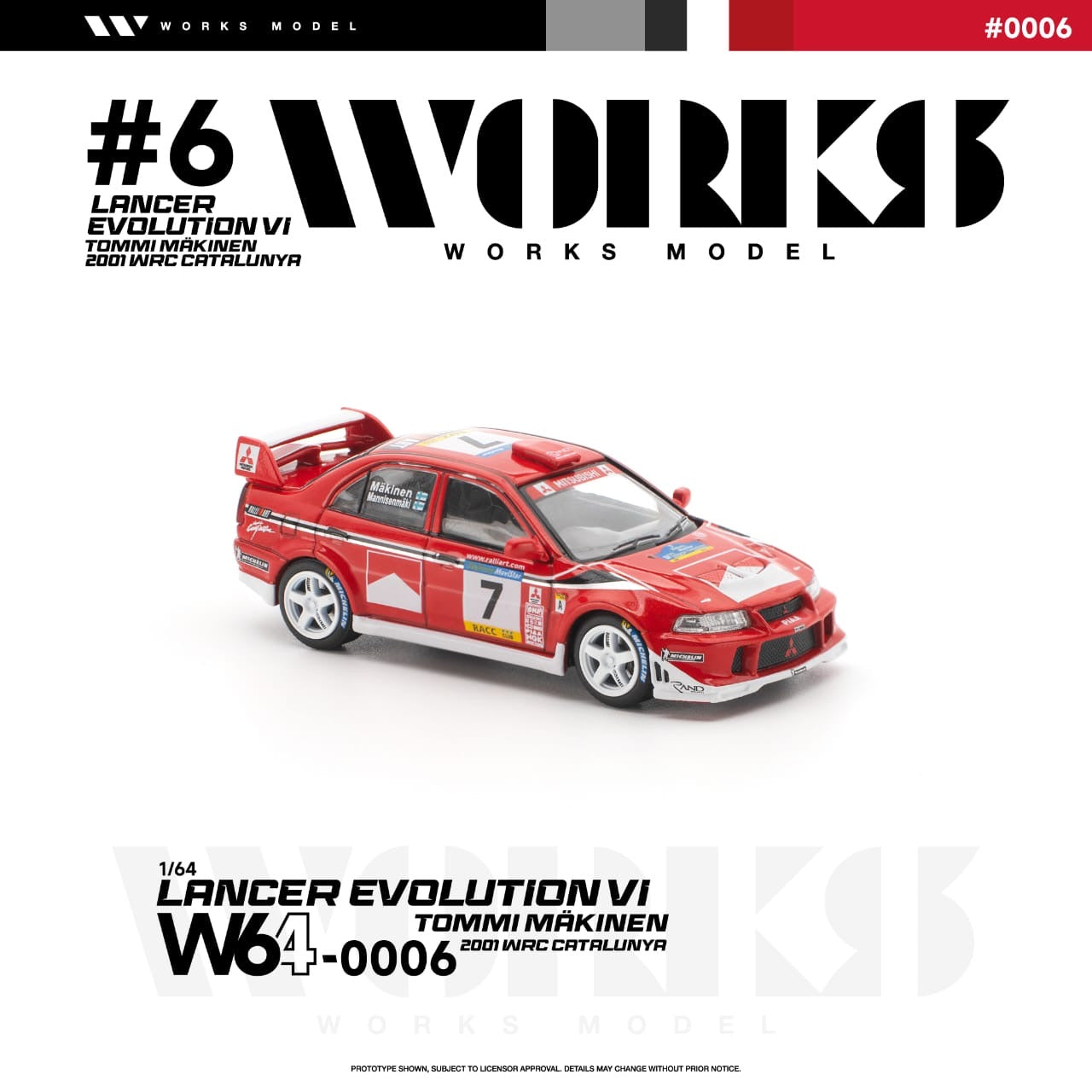 * PRE ORDER * Works 1:64 Evolution EVO VI Tommi Makinen Edition Red (W640002)