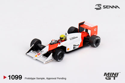 MINI GT #1099 1/64 McLaren MP4/4 #12 Ayrton Senna 1988 Japanese Grand Prix Winner