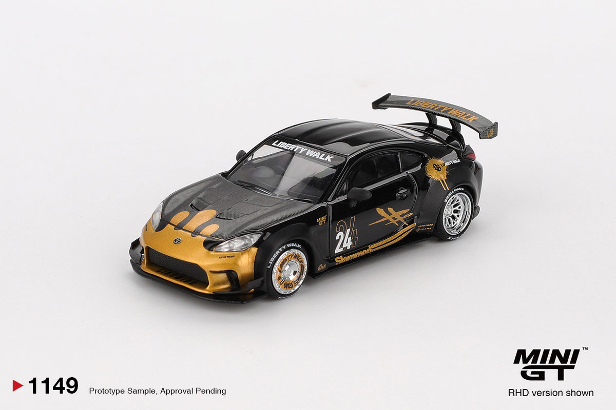 MINI GT #1149 1/64 Toyota GR86 LB★Nation Black / Gold (RHD)