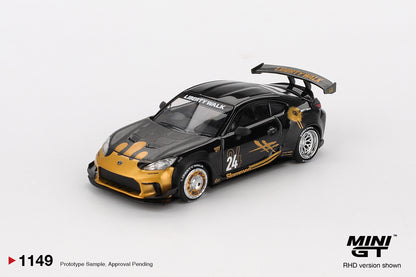 MINI GT #1149 1/64 Toyota GR86 LB★Nation Black / Gold (RHD)