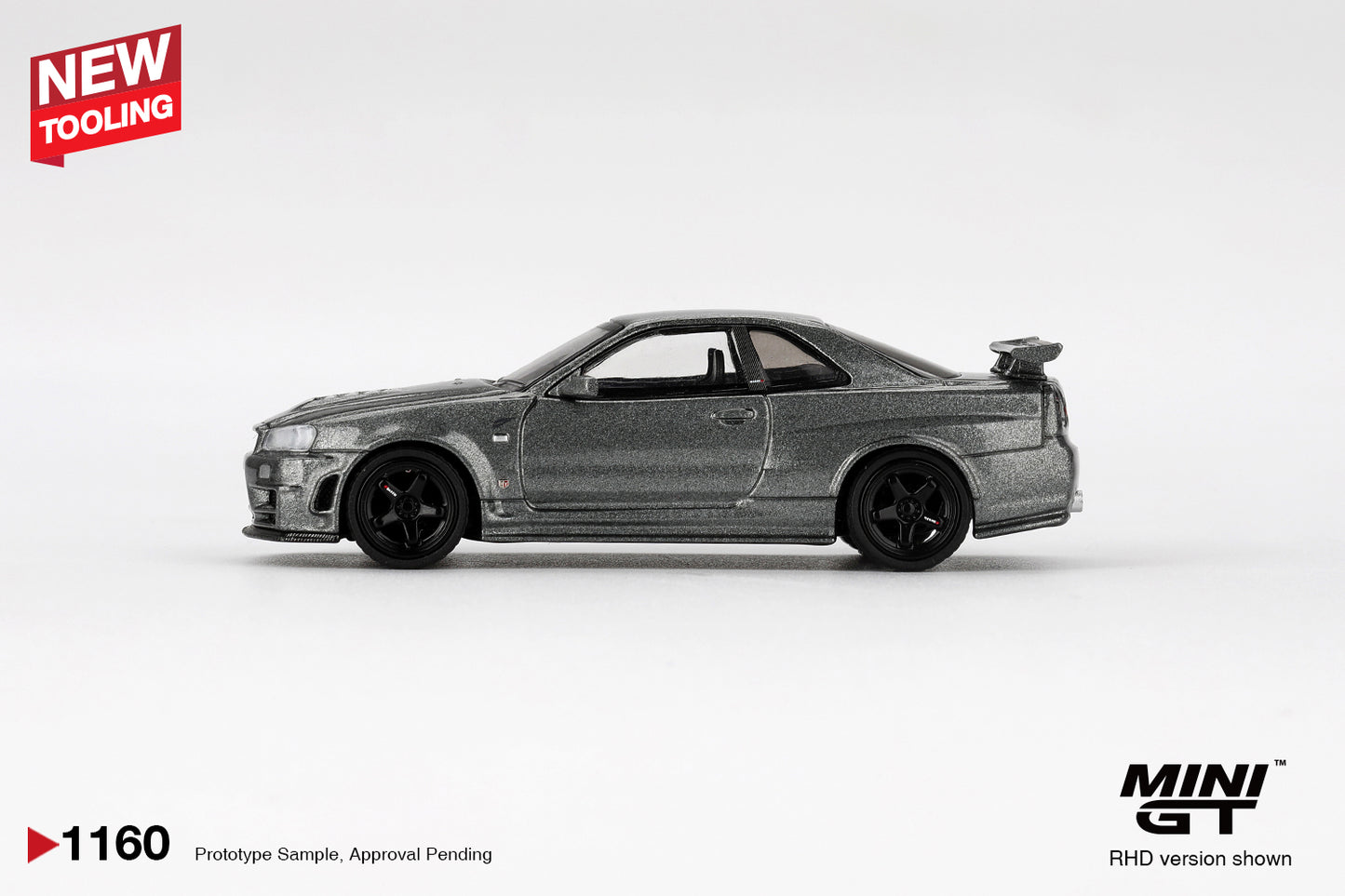 MINI GT #1160 1/64 Nissan Skyline GT-R Dark Metal Gray (NISMO BNR34 CRS Version) (RHD) * BLISTER PACK *