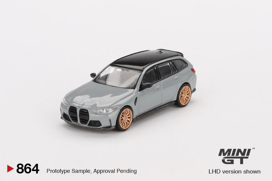 MINI GT #864 1/64 BMW M3 Competition Touring Brooklyn Grey (RHD)
