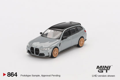 MINI GT #864 1/64 BMW M3 Competition Touring Brooklyn Grey (RHD)