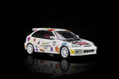 MOTORHELIX 1/64 CHILDREN DAY EXCLUSIVE RWB 993 / HONDA CIVIC TYPE R EK9