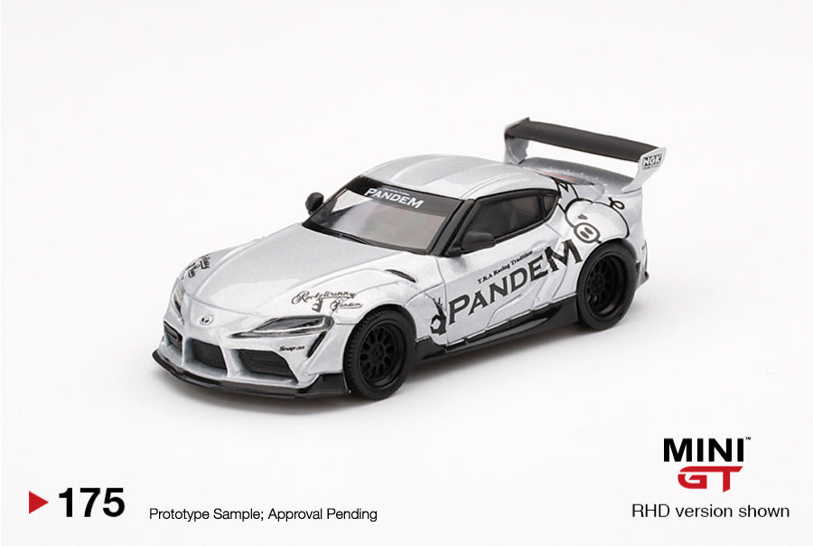 MINI GT #175 1/64 Pandem Toyota GR Supra V1.0 Silver (RHD)