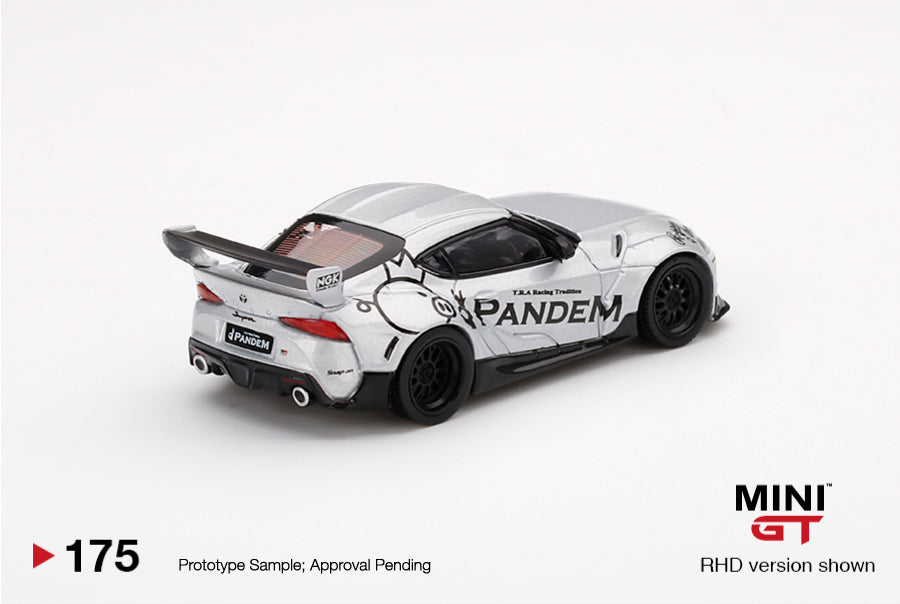 MINI GT #175 1/64 Pandem Toyota GR Supra V1.0 Silver (RHD)