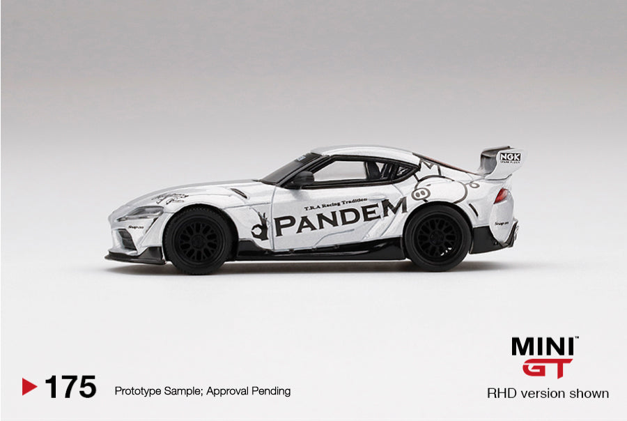 MINI GT #175 1/64 Pandem Toyota GR Supra V1.0 Silver (RHD)
